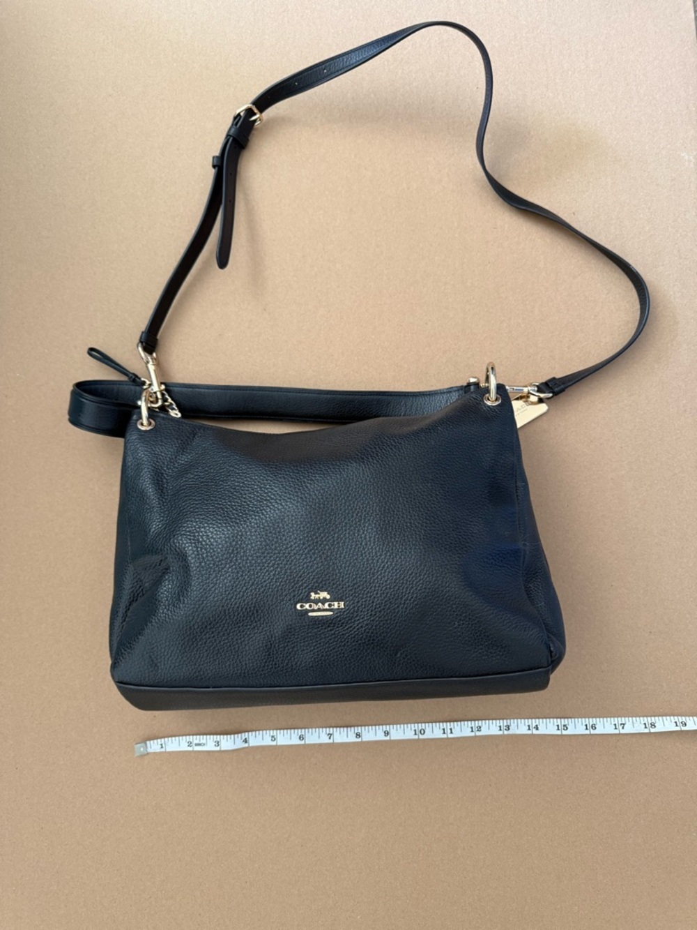 Coach Black Pebbled Leather MIA Shoulder Bag with Gold Hardware - Picture 5 of 8